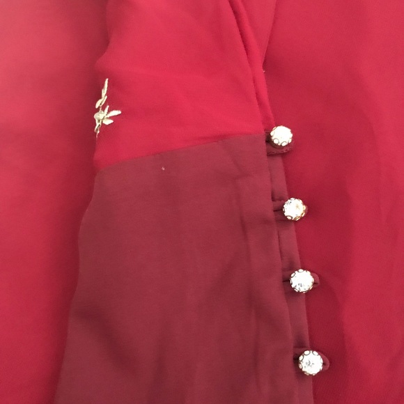 3 piece red/maroon Pakistani outfit - Picture 5 of 9